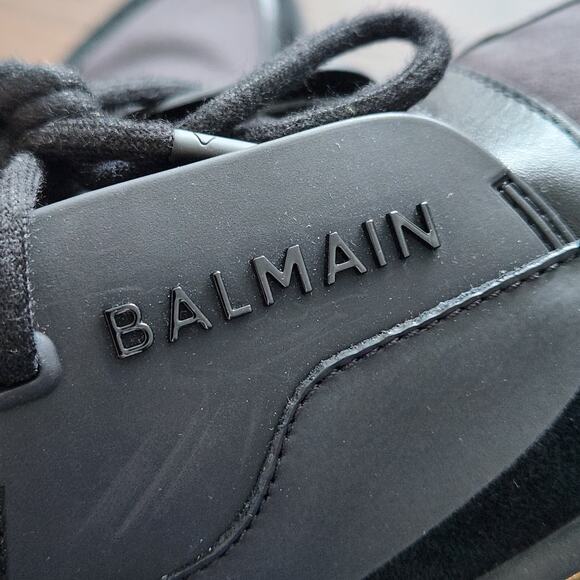 Authentic Balmain B-Bold low-top sneakers Black 7 Designer Grunge Futuristic - Picture 6 of 14